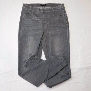 Charlie B Light Gray Skinny Denim Jeans | Snaps at Ankles | Pull-On | VGUC | 4